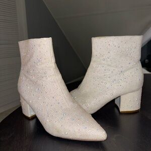 Elegant Cream Ankle Boots